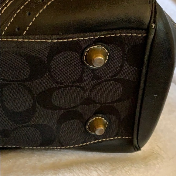 Black Signature “C” Fabric & Leather Coach Satchel - Picture 16 of 16